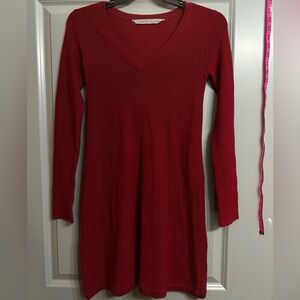 Athleta Red Merino Wool Sweater Dress